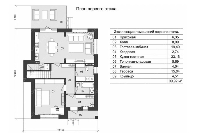Дом из керамических блоков КБ-001