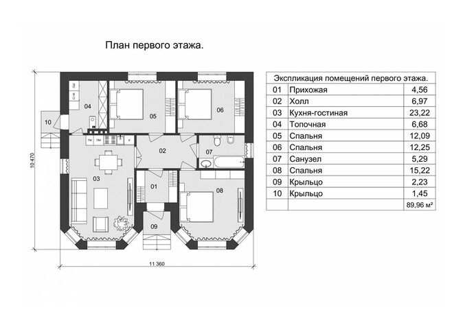 Дом из керамических блоков КБ-003