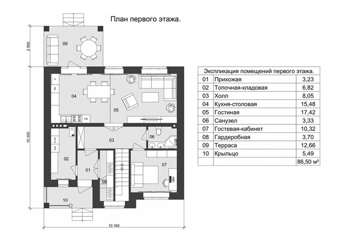 Дом из керамических блоков КБ-007