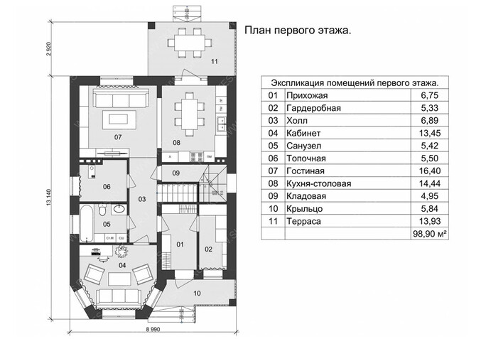 Дом из керамических блоков КБ-016