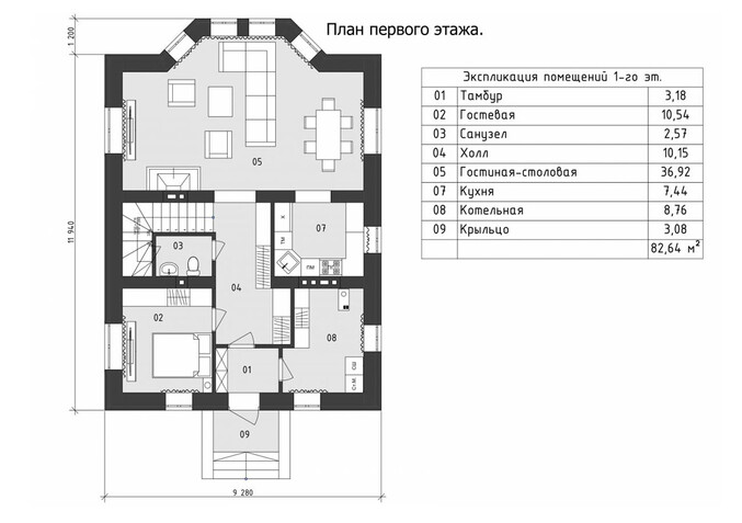 Дом из керамических блоков КБ-024